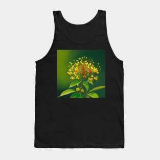 Closeup of Fantasy Honeysuckle Flowers - Yellow and Red Flower Sticker Tank Top
